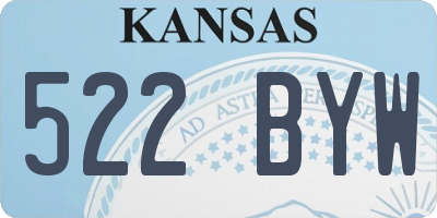 KS license plate 522BYW