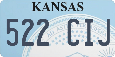 KS license plate 522CIJ