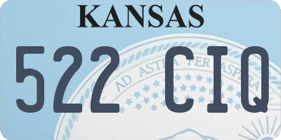 KS license plate 522CIQ