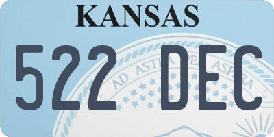 KS license plate 522DEC