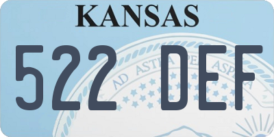 KS license plate 522DEF