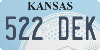 KS license plate 522DEK