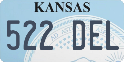 KS license plate 522DEL