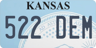 KS license plate 522DEM