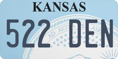 KS license plate 522DEN
