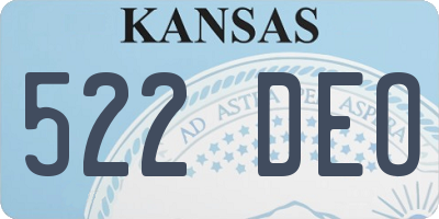 KS license plate 522DEO