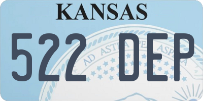 KS license plate 522DEP