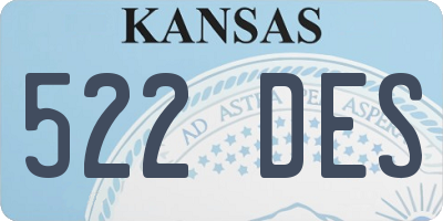 KS license plate 522DES