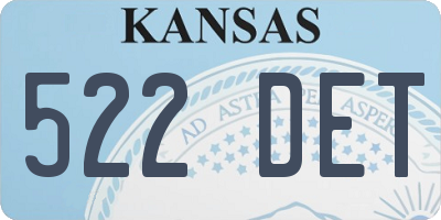 KS license plate 522DET