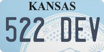 KS license plate 522DEV