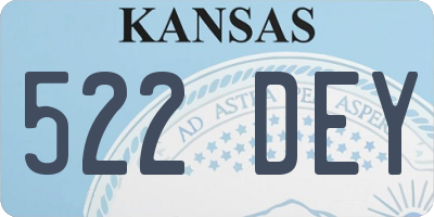 KS license plate 522DEY