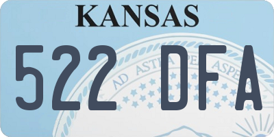 KS license plate 522DFA