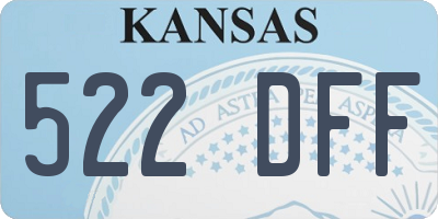 KS license plate 522DFF