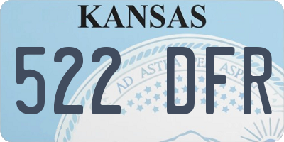 KS license plate 522DFR