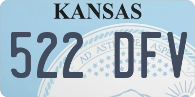 KS license plate 522DFV