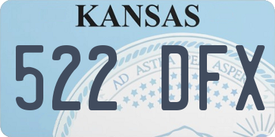 KS license plate 522DFX