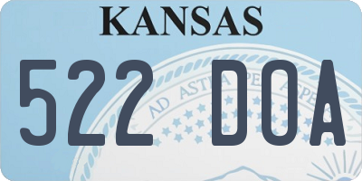 KS license plate 522DOA