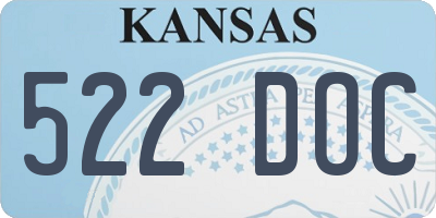 KS license plate 522DOC