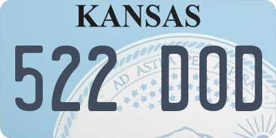 KS license plate 522DOD