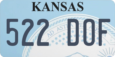 KS license plate 522DOF