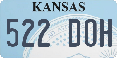 KS license plate 522DOH