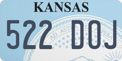 KS license plate 522DOJ