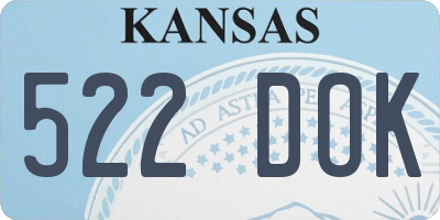 KS license plate 522DOK