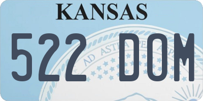 KS license plate 522DOM