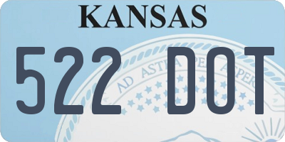 KS license plate 522DOT