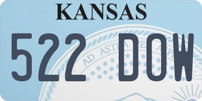 KS license plate 522DOW