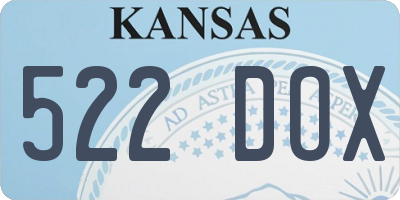 KS license plate 522DOX