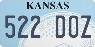 KS license plate 522DOZ