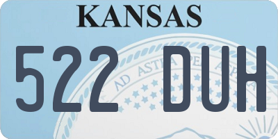 KS license plate 522DUH
