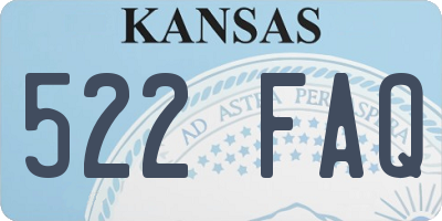 KS license plate 522FAQ
