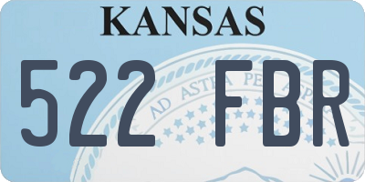 KS license plate 522FBR