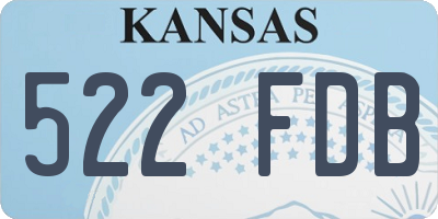 KS license plate 522FDB