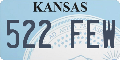 KS license plate 522FEW