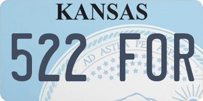KS license plate 522FOR