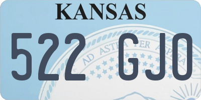 KS license plate 522GJO