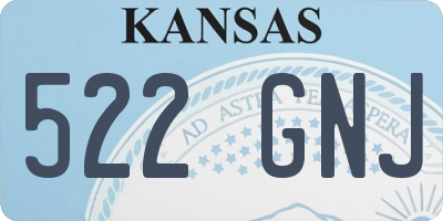 KS license plate 522GNJ