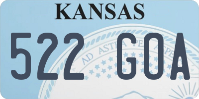 KS license plate 522GOA