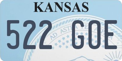 KS license plate 522GOE
