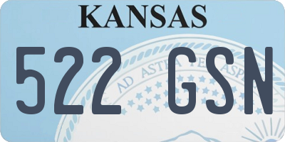 KS license plate 522GSN