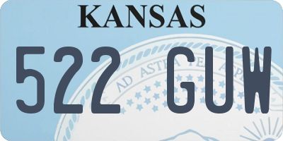 KS license plate 522GUW