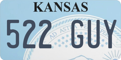 KS license plate 522GUY