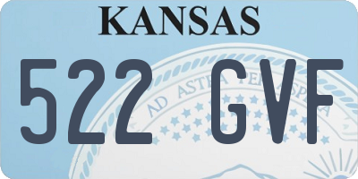 KS license plate 522GVF