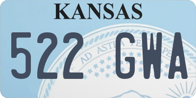 KS license plate 522GWA