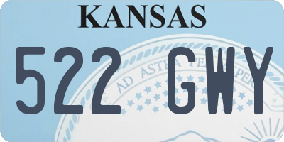 KS license plate 522GWY