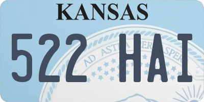 KS license plate 522HAI