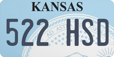 KS license plate 522HSD